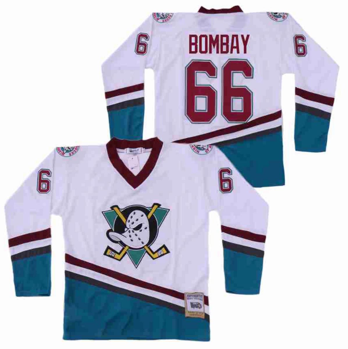 Mighty Ducks Movie Ice Hockey Jersey White – Jersey Junkiez