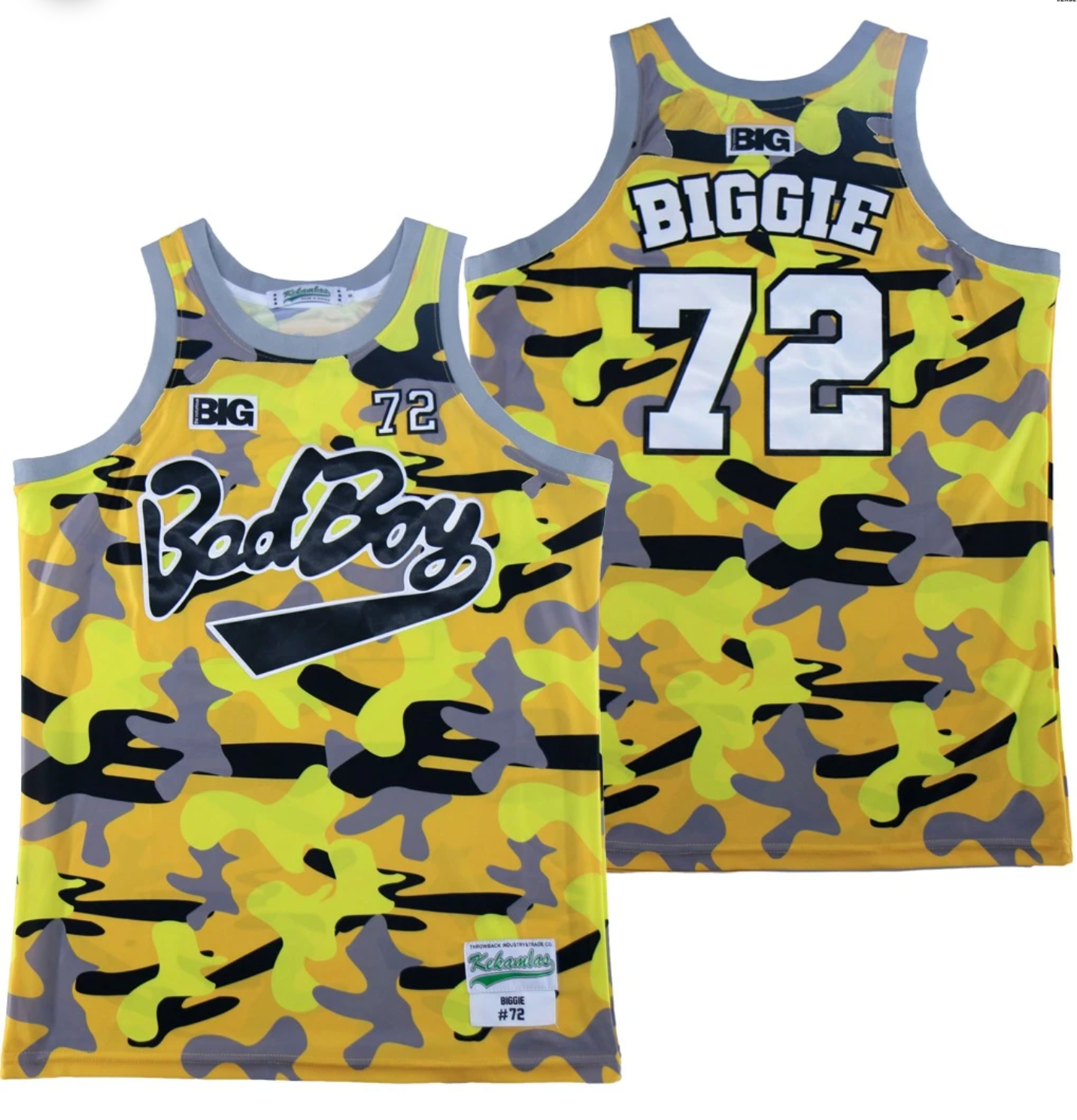The yellow Bad Boy basketball jersey worn by The Notorious B.I.G. in his  music video Juicy